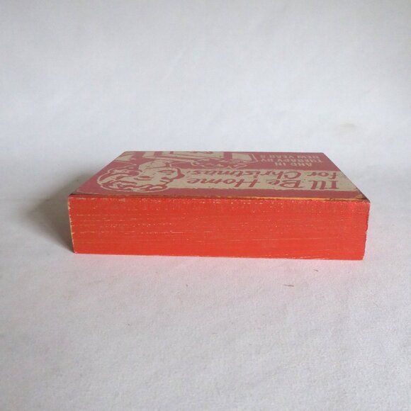 NEW 5” x 7” RETRO RUSTIC FARMHOUSE I’LL BE HOME FOR CHRISTMAS HOLIDAY WOOD SIGN - Picture 5 of 7